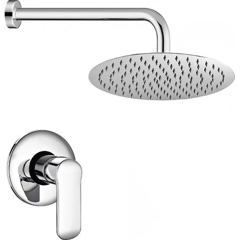 Set doccia incasso cromato con braccio e soffione tondo in acciaio Dalila (1/5)