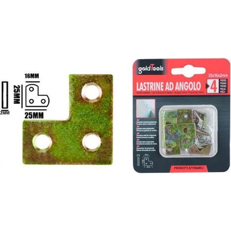 Trade Shop - SET 4 PZ LASTRINA LASTRINE ANGOLO FORMA V 25X16X2MM MIT VITÄTEN FÜR DIE UMWELT 91226 - (1/2)