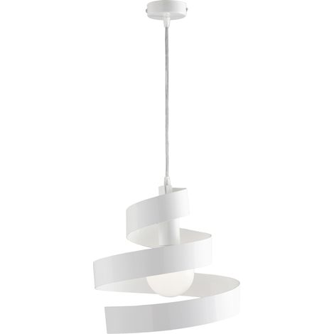 Sospensione Ferro 1 Luce Attacco E27 - Potenza 55W - Ø30cm - Colore Bianco (1/3)