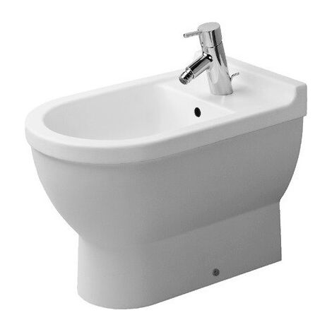 Bidet STARCK 3avec trop plein plage de robinettrie 360x560mm 1 trou de robinetterie blanc