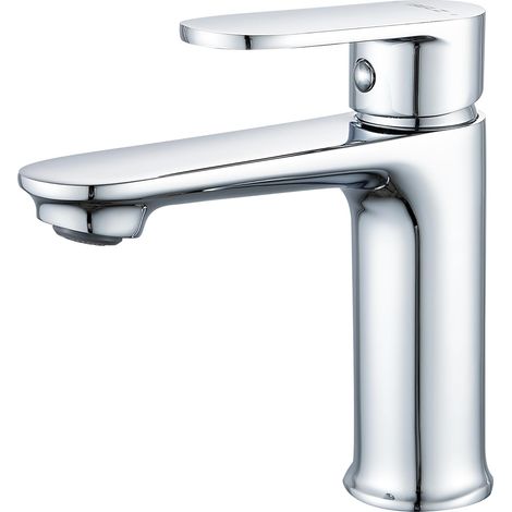 1 Robinet Salle De Bain, Laiton, Chromé, Bec Courbé, Aérateur Anti-éclaboussures, Pour Lavabo (1/5)