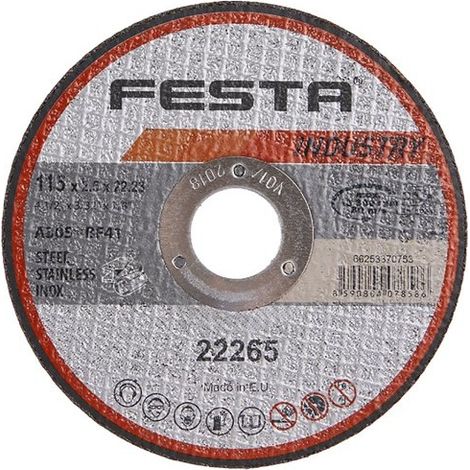 Disco de corte FESTA INDUSTRIA para metal 115x2,5x22,2mm 22265.03