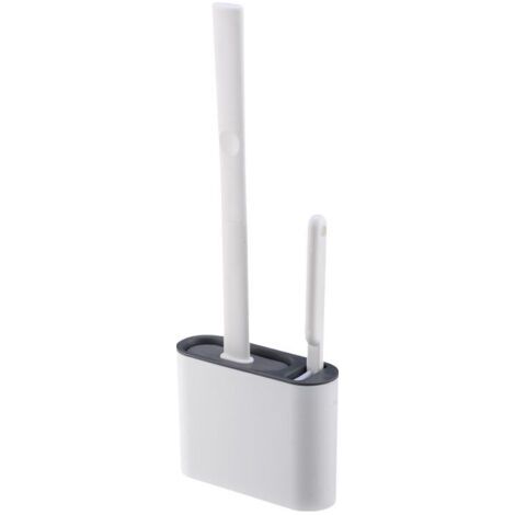 Brosse de toilette et support, brosse de toilette en Silicone antibactérien et petite brosse avec Base de filtre à eau(gris f (1/4)