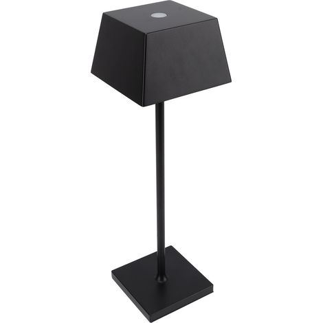 Lampe de Table sans Fil LED Variateur Métal USB Rechargeable Lampe d'Ambiance Vintage pour Bar Chambre Chevet Noir (1/5)