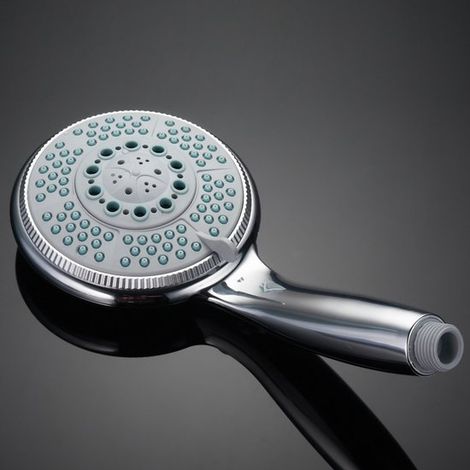 Cabezal de ducha, Cabezal de ducha con 5 modos de rociado, ajustable, ABS cromado, boquilla de silicona autolimpiante, mango ergonómico (1/4)