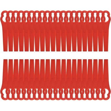 100 Red Trimmer Blades for Lawn Mowers, Plastic Replacement Blades for Garden and Lawn Edging (1/4)