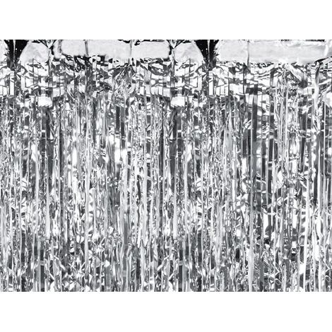 Cortina de fondo metálica plateada para fotos, 100x200cm (1/2)