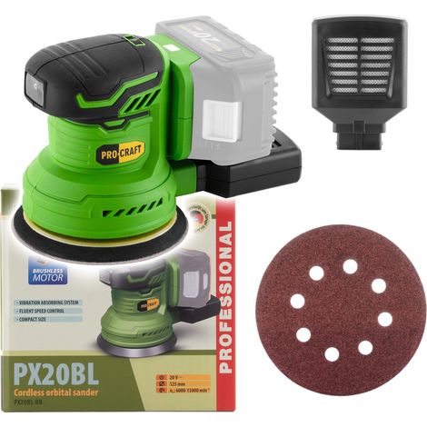 Procraft PX20BLbb Akku Exzenterschleifer 20 V 125 mm Brushless Solo - ohne Akku, ohne Ladegerät