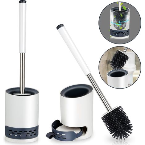 Wolketon Silikon Toilettenbürste 2 in 1 Wandmontage Steril WC Bürste WC Toilettenbürste (1/5)