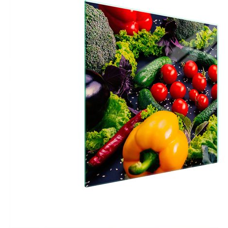 PIASTRA PROTETTIVA IN VETRO PER FORNELLO 50x52 VERDURE (1/5)