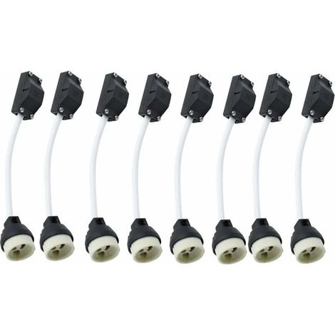 8 Pièces Douilles GU10 en Céramique avec Connecteur Câble 2A 250V Douille de Lamp GU10 Socket Adaptateur de Base avec Câbles Isolés pour Lampes LED GU10 Ampoules Halogène pots Encastrables-LIAIKI (1/4)