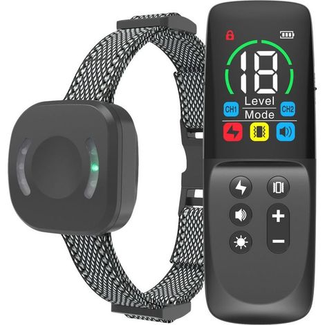 Collier de dressage pour chien avec télécommande, 4 modes de dressage, verrouillage de sécurité, collier électronique rechargeable, collier de dressage étanche IP67 (1/4)