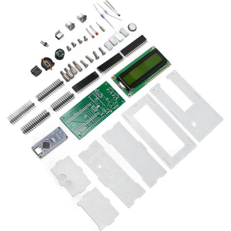 Kit de bricolage d'horloge numérique LCD électronique avec réveil, kit de soudure pour apprendre et pratiquer l'électronique. (1/5)