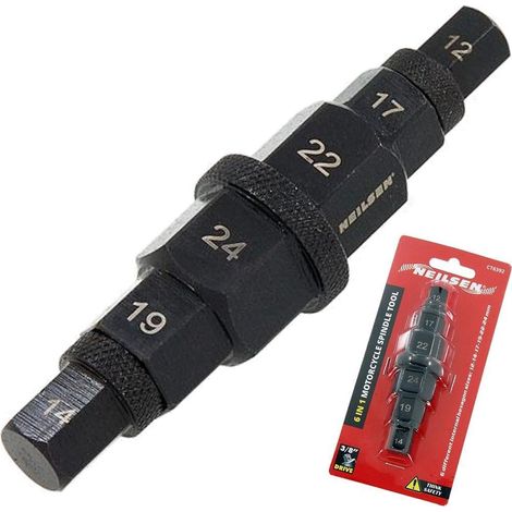 Neilsen 6 in 1 Spindle Key Motorcycle Bike Front Wheel Removal Tyre Repair Tool