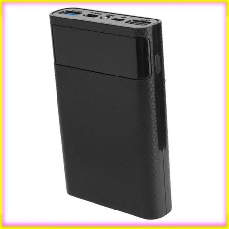 keenso Compartiment des piles 4 x 18650 Boîte de batterie de charge rapide bricolage portable en ABS telephonie piece Blanc Noir (1/5)