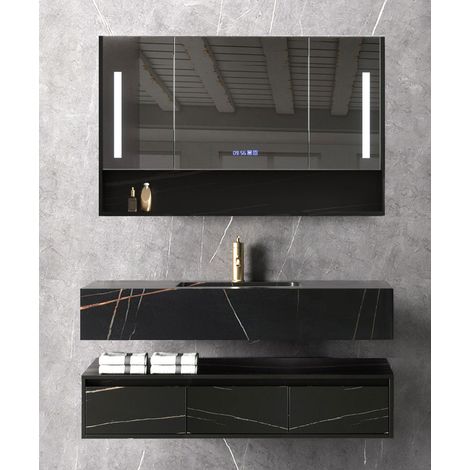 Meuble de salle de bain Noir Madras - 150 cm (1/3)