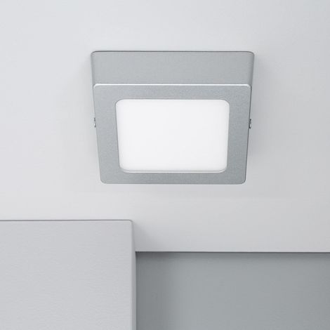 LED-Deckenleuchte 6W Eckig Aluminium 105x105mm Slim CCT Wählbar Galán SwitchDimm Grau