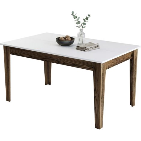 Fester Tisch Viverone, 6 Plätze, rechteckig, Belastbar 120 kg, 145x88x75h cm, Nussbaum Braun