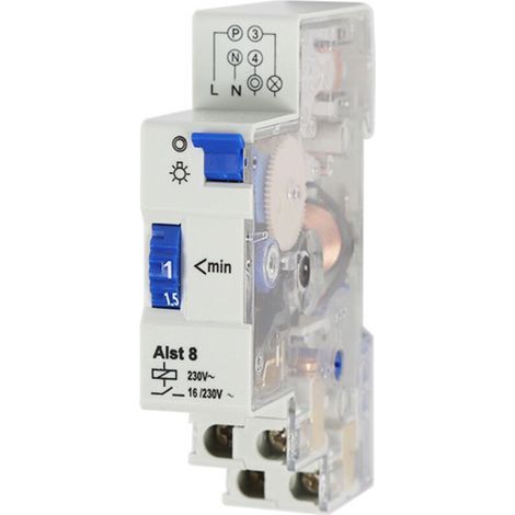 24-hour electromechanical stair timer – DIN rail mounting – 4 conductors – 0W standby power consumption – Durable synchronous motor (1/5)
