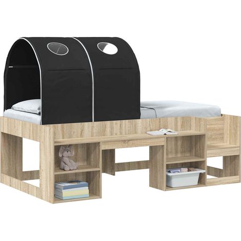 Maison Exclusive - Tunnel de lit 2 pcs Noir 211 x 52,5 x 2 cm Polyester