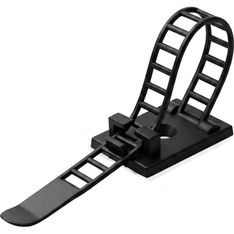 50 Pièces Attaches Câbles Adhésives, Serre-Câbles Réglables en Nylon, Fixation Sans Perçage pour Organiser Fils Électriques, Maison Voiture Bureau TV PC Chargeur (1/5)