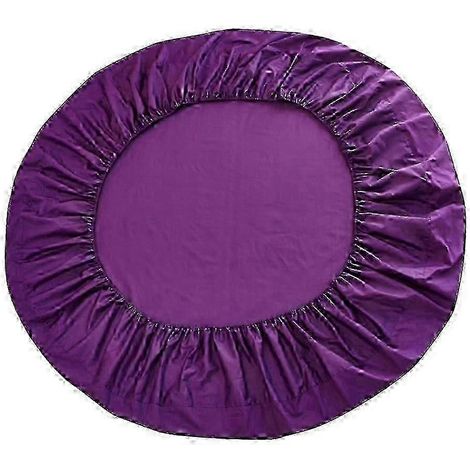 Drap-housse rond en pur coton, 200 x 200 cm, blanc et violet (1/5)