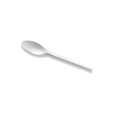 Cuillère jetable à dessert professionnelle 13 cm en PLA - 50 pièces - Ecobioshopping