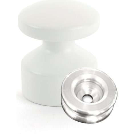 Kit de Fixation : Rondelle multi-matériaux Alu + Petite Patère convexe Blanc - L'Attachante (1/5)