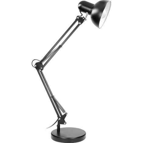Lampe De Bureau Support en Acier Culot E27 Haute vendue sans ampoule (noir) (1/5)