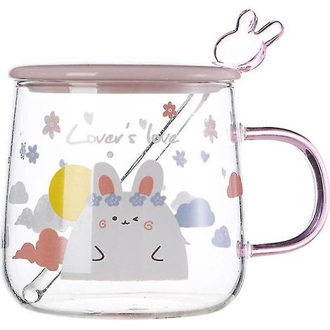 1 tasse en verre avec couvercle et cuillère (1/3)