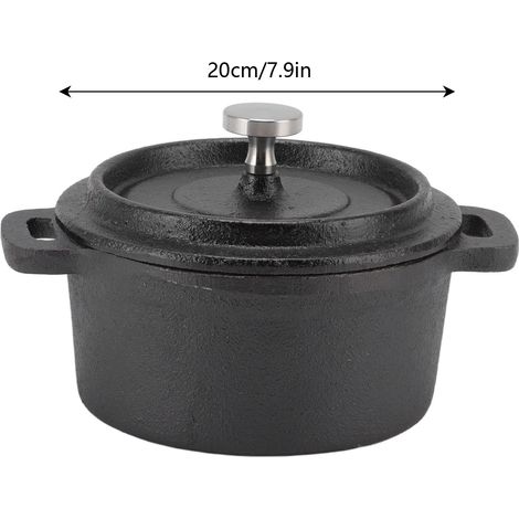 Four hollandais Double Style traditionnel, poignée ergonomique épaisse, marmite isolante en fonte avec couvercle diamètre 20CM
