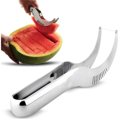 Ecleanfy - Couteau à pastèque en acier inoxydable, trancheuse à fruits ergonomique adaptée aux pastèques, melons, cantaloups et melons miel. (1/5)