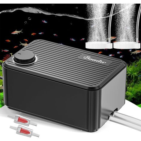 Ultra Quiet Aquarium Air Pump, 5.5W Adjustable Aquarium Air Pump for Aquariums 400L, with All Accessories 40dB (1/5)