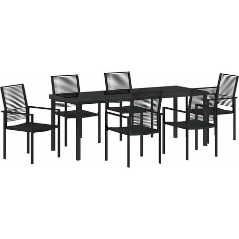 Maison Exclusive - Set da Pranzo per Giardino 7 pcs Nero