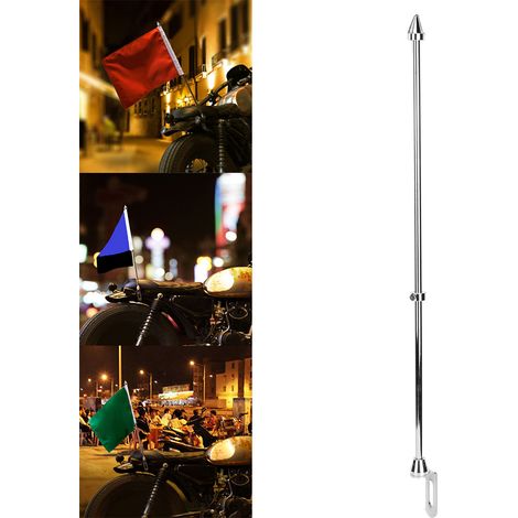 Support à hampe de drapeau universel pour moto, porte-bagages arrière, accessoire de fixation pour guidon chromé (1/5)