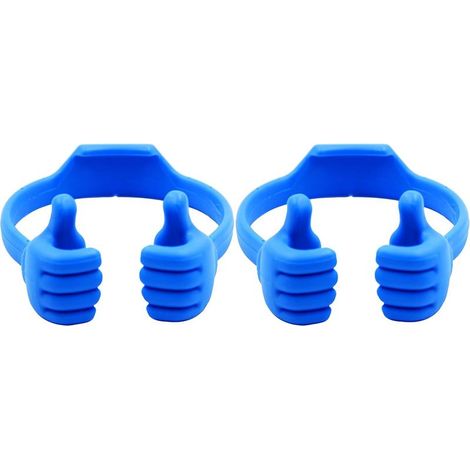 Support pour téléphone portable, bleu, 45 x 95 x 115 mm, support à deux niveaux, support de bureau pour smartphone (1/5)