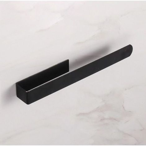 Porte-serviettes mural pour salle de bain, barre porte-serviettes en acier inoxydable de 37 cm, noir (1/5)