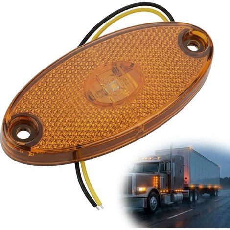 Feu de Position Latéral LED 12V Universel Feux de Gabarit Utilitaire Lampe de Signalisation Étanche Résistante Accessoire Sécurité Facile à Installer pour Remorque Camion Camping-Car (1/5)