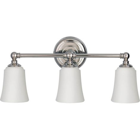 [GEBRAUCHT] B-Ware Feiss Badezimmer Wandleuchte Badlampe Huguenot Lake Chrom Weiß 3 Flammig G9 243 (1/2)