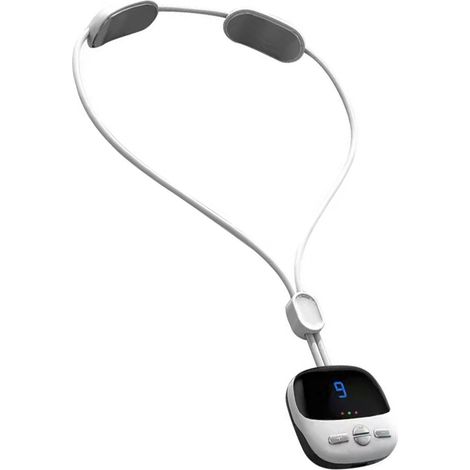 Mini collier de massage pour la nuque, 4 modes, 9 intensités, 3 niveaux, compresse chaude, double pulsation, pendentif intelligent, blanc-AquaForge (1/5)