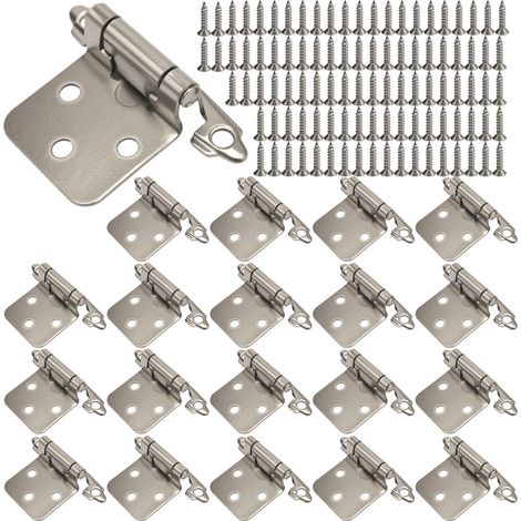 20 cerniere per mobili a chiusura automatica, realizzate in acciaio laminato a freddo, adatte per ferramenta di cucina, bagno e ufficio.