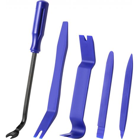 Herramienta de desmontaje de audio de coche azul, destornillador con hebilla de palanca para panel de puerta, juego de cuatro piezas, destornillador con hebilla de plástico de 6 pulgadas (1/4)