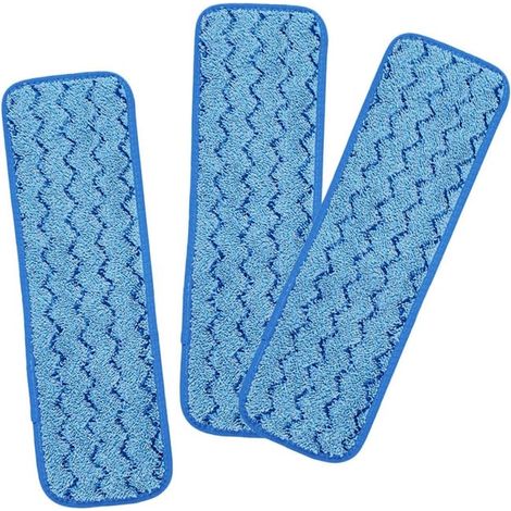 Set di 3 panni di ricambio in fibra per mocio, 45x14 cm, per la pulizia di pavimenti duri (1/4)