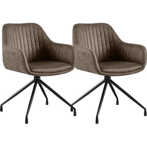 2er Set Esszimmerstühle Welby grau Vintage Kunstleder (1/5)
