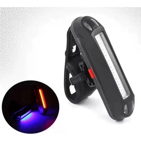 Fanale posteriore per bicicletta, LED di avviso di carica, attrezzatura per ciclismo, strobo, fanale posteriore per manubrio lungo, USB, luce per passeggiate notturne (1/2)