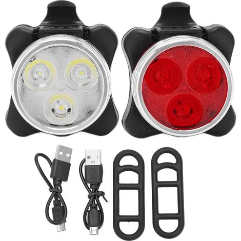2 Pièces Phare et Feu Arrière Vélo Montagne Étanche Léger Design Complet Équipement Sécurité Cyclisme (1/5)