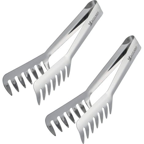Lot de 2 Pinces à nourriture Acier inoxydable 20,3 cm Ergonomique Buffet Maison Restaurant