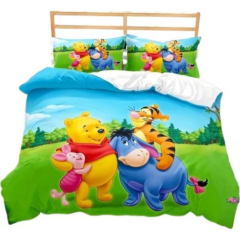 Ensemble de lit trois pièces à motifs de dessins animés, impression numérique 3D transfrontalière Amazon, ensemble de lit trois (quatre) pièces 210 x 210 cm (1/5)