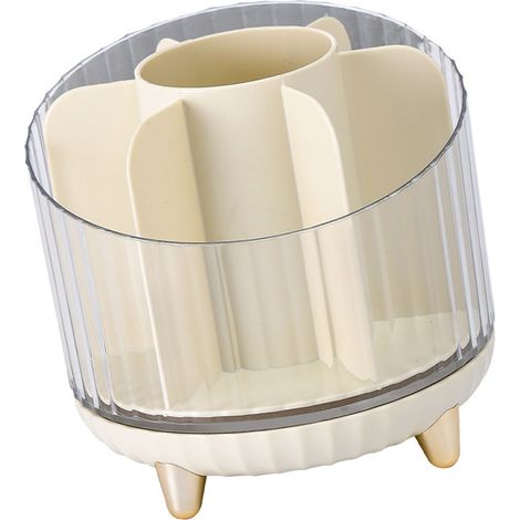 Organisateur rangement pinceaux maquillage tournant support pinceaux cosmétiques transparent boîte rangement beauté bureau chambre salle de bain comptoir (1/4)
