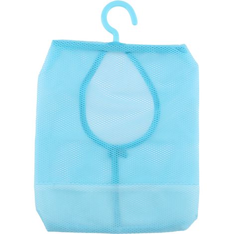 Sac maille suspendu rotatif rangement pinces à linge organiseur crochet cuisine salle de bain 30x26 cm PP+Polyester Bleu Vert Rose 1 pièce (1/2)